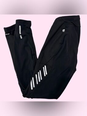 Y2K MEC Cycling Tights Leggings Fleece Lined Reflective Black Womens Medium